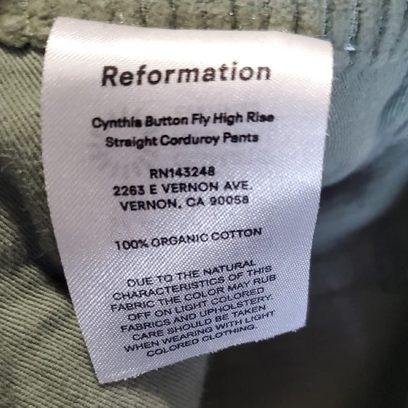 Reformation Cynthia Highrise Button Fly Green Straight Leg Jeans - Picture 10 of 12